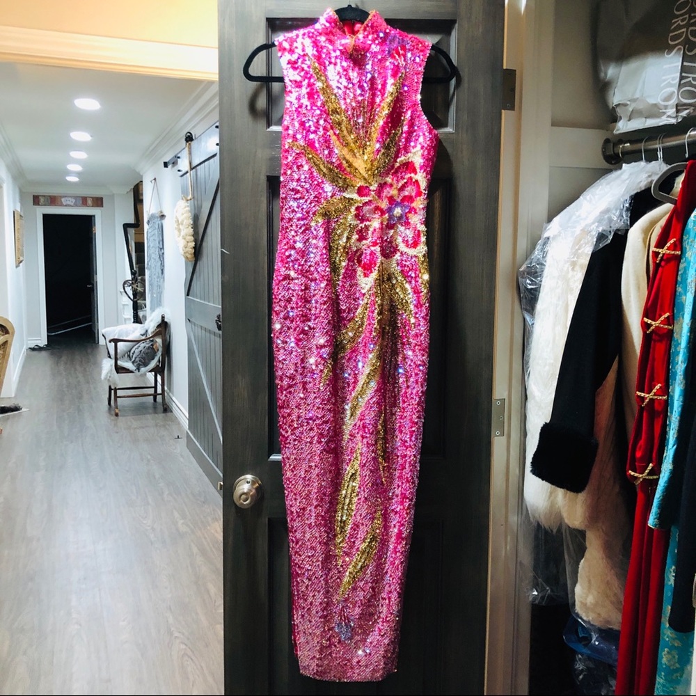 Custom Sequins Evening Gown Pageant New Years - image 1